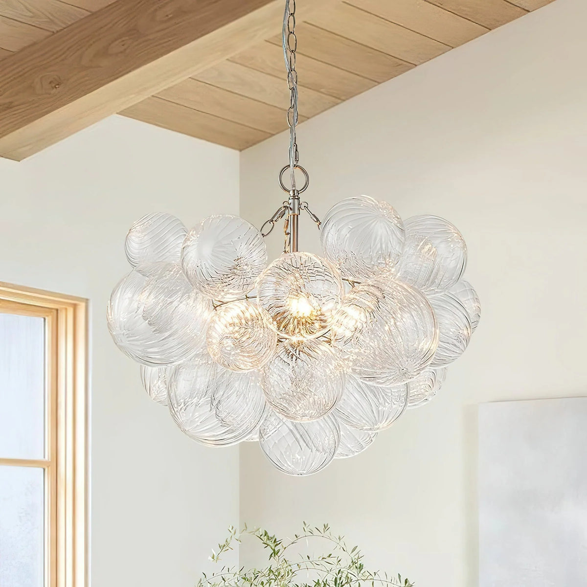 Chandelier | Glass Bubble Cluster & Gold Finish | Multiple Sizes