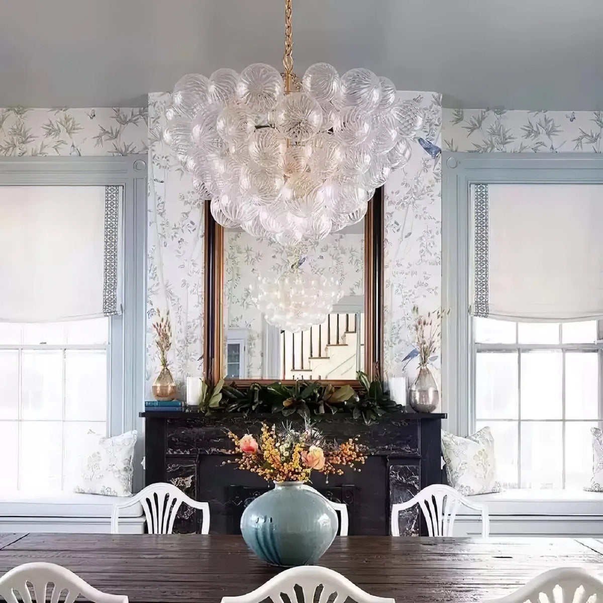 Chandelier | Glass Bubble Cluster & Gold Finish | Multiple Sizes