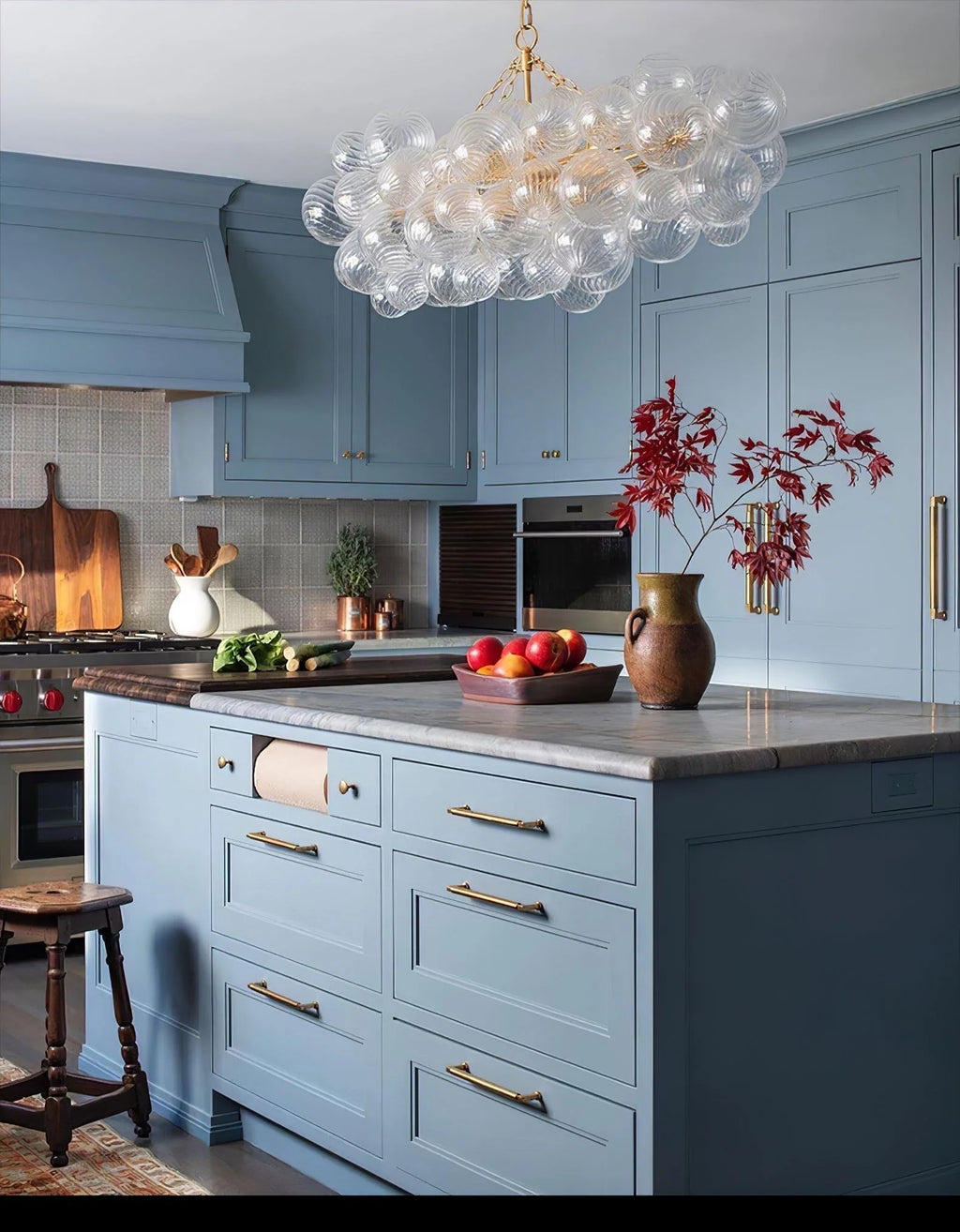 Chandelier | Glass Bubble Cluster & Gold Finish | Multiple Sizes