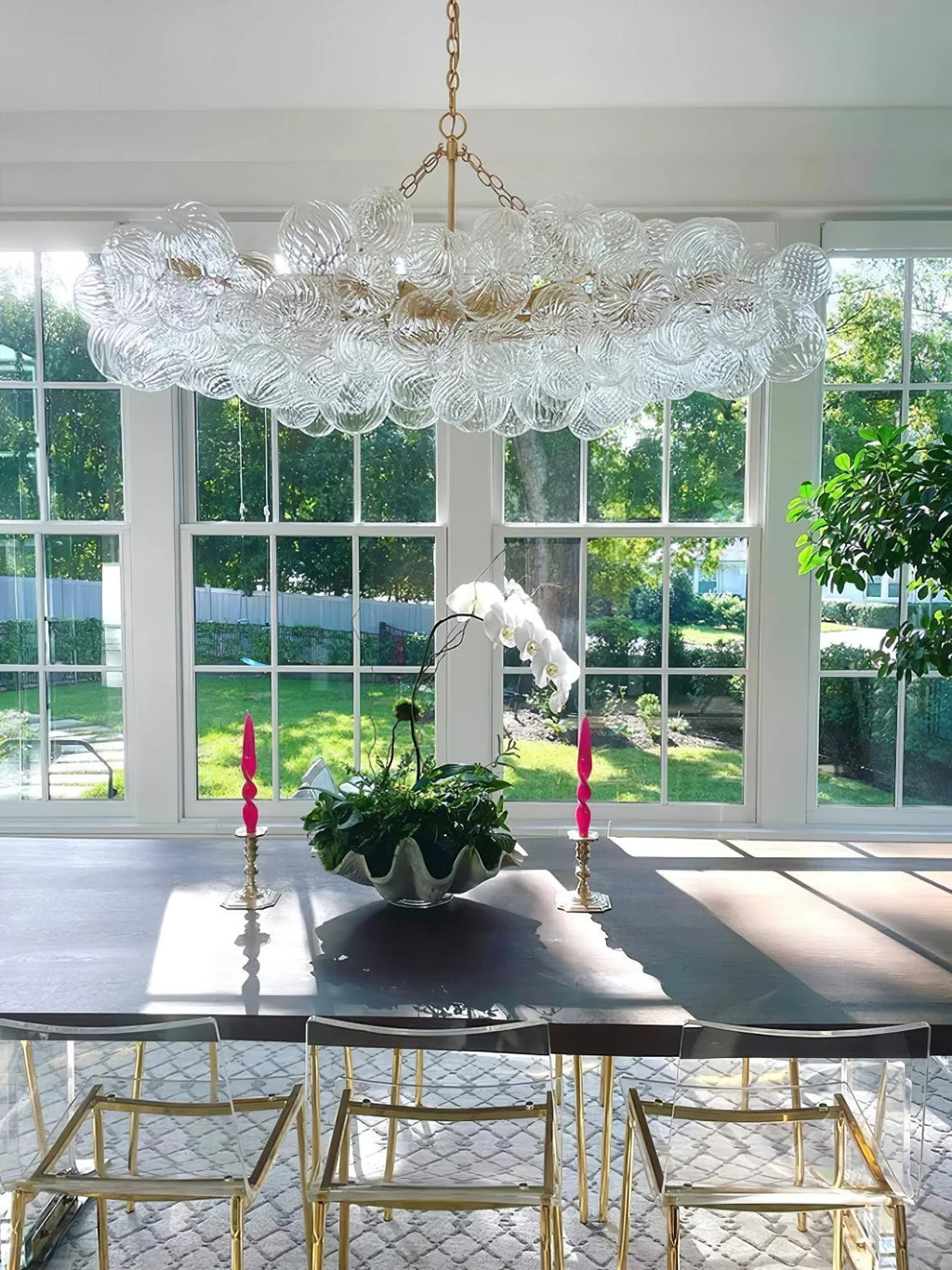 Chandelier | Glass Bubble Cluster & Gold Finish | Multiple Sizes