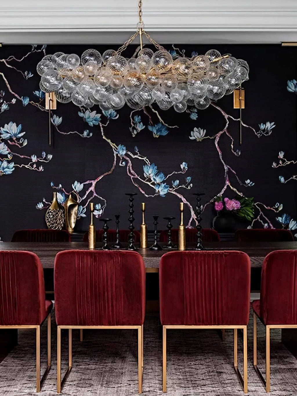 Chandelier | Glass Bubble Cluster & Gold Finish | Multiple Sizes