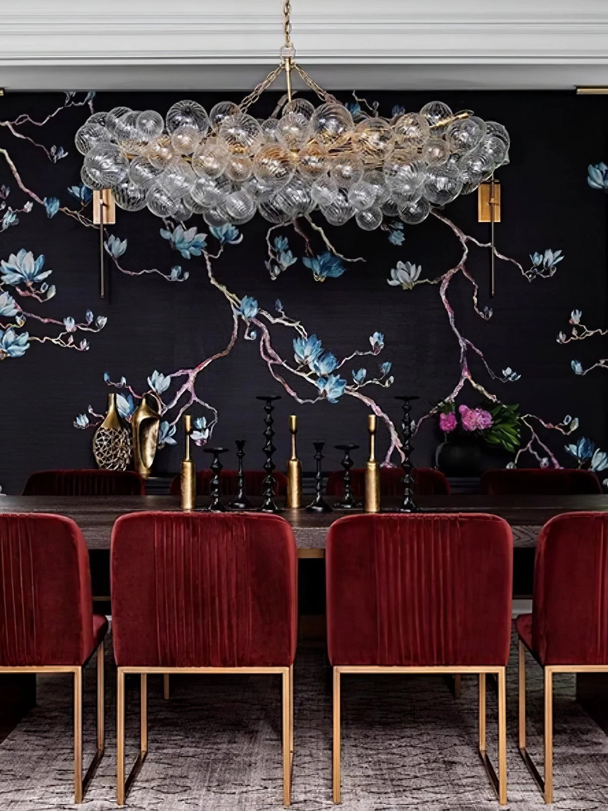 Chandelier | Glass Bubble Cluster & Gold Finish | Multiple Sizes