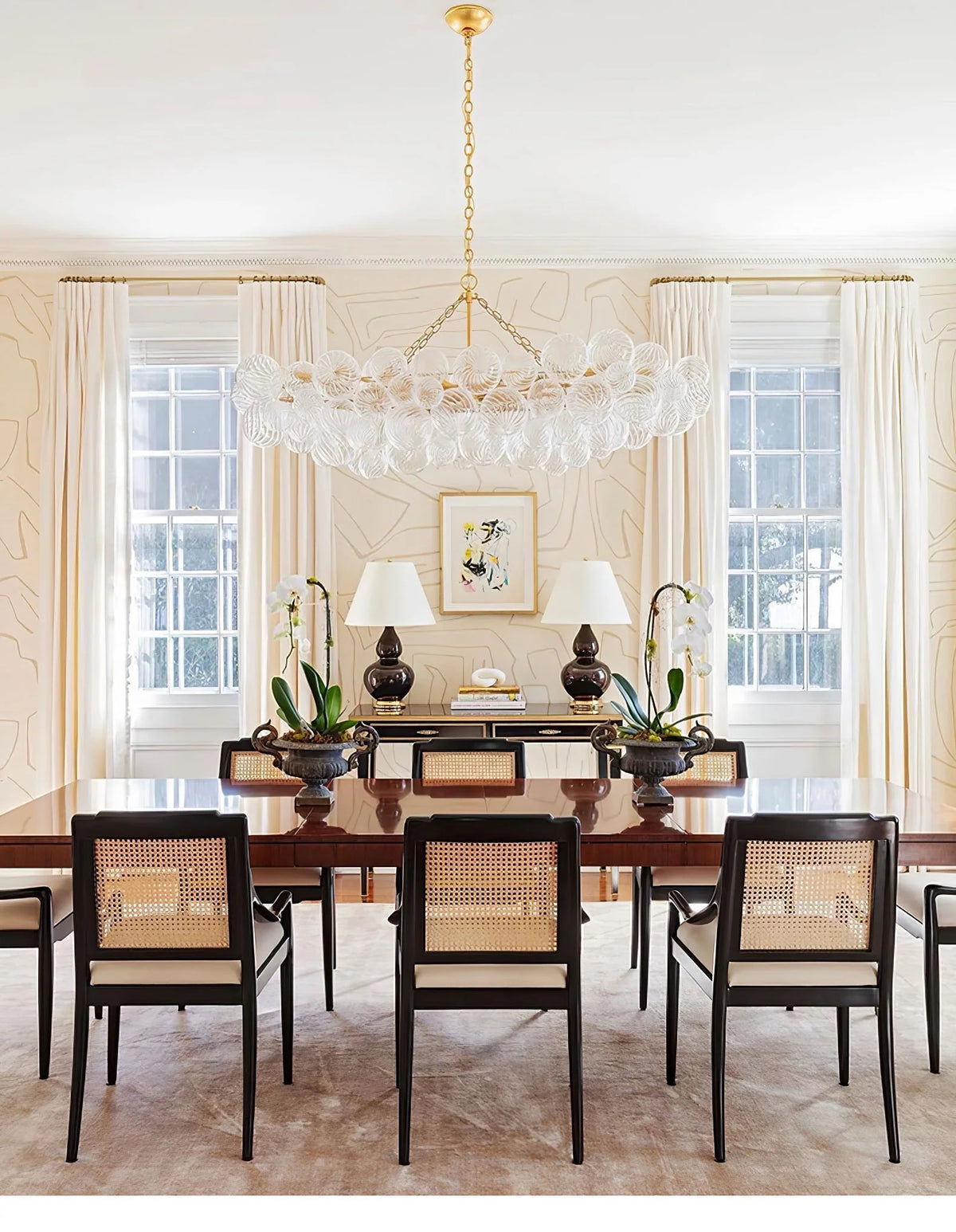 Chandelier | Glass Bubble Cluster & Gold Finish | Multiple Sizes