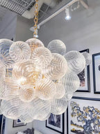 Chandelier | Glass Bubble Cluster & Gold Finish | Multiple Sizes