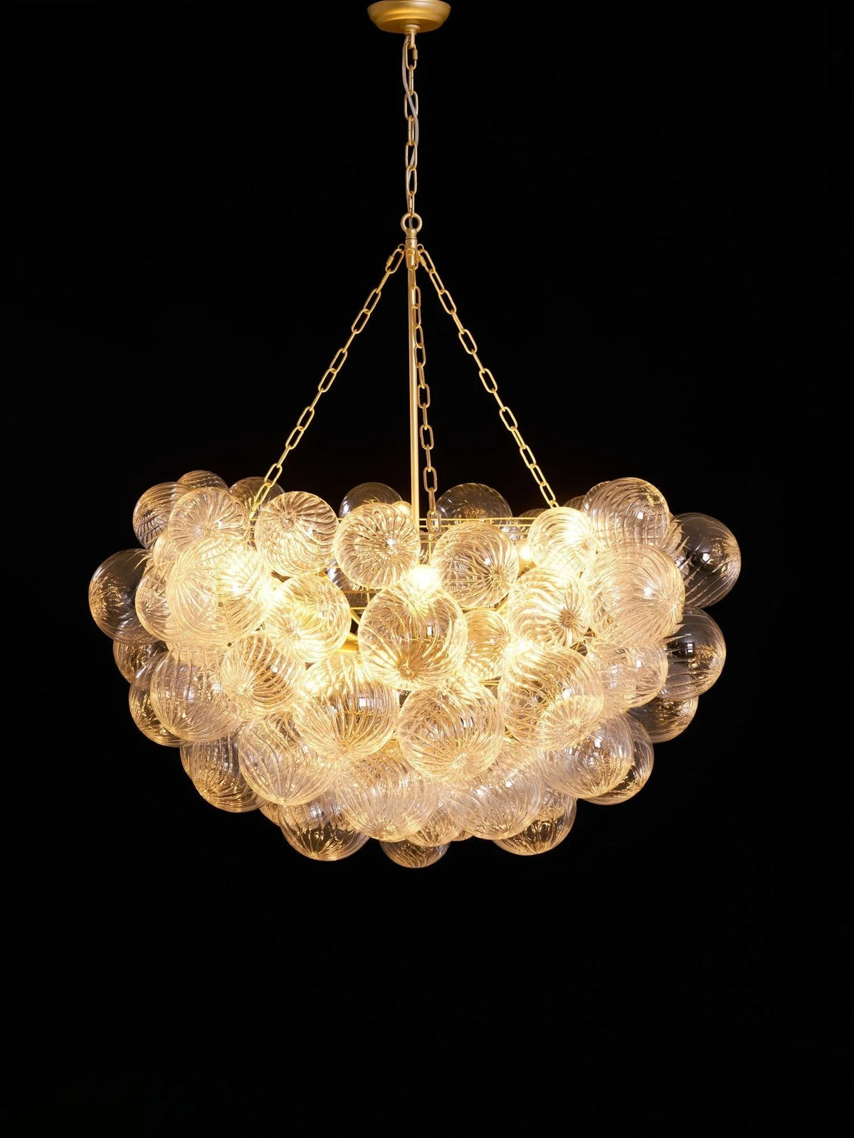 Chandelier | Glass Bubble Cluster & Gold Finish | Multiple Sizes
