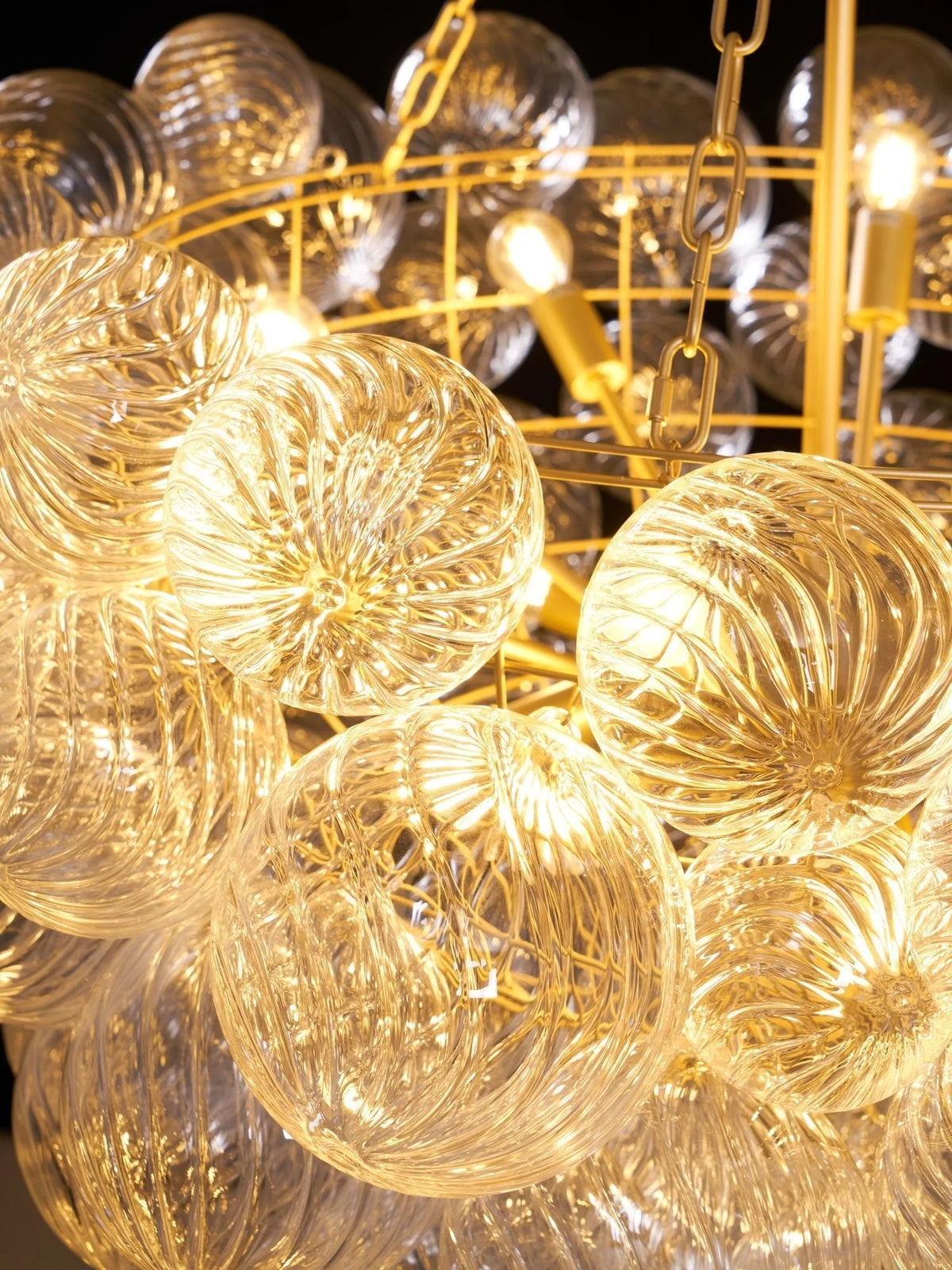 Chandelier | Glass Bubble Cluster & Gold Finish | Multiple Sizes