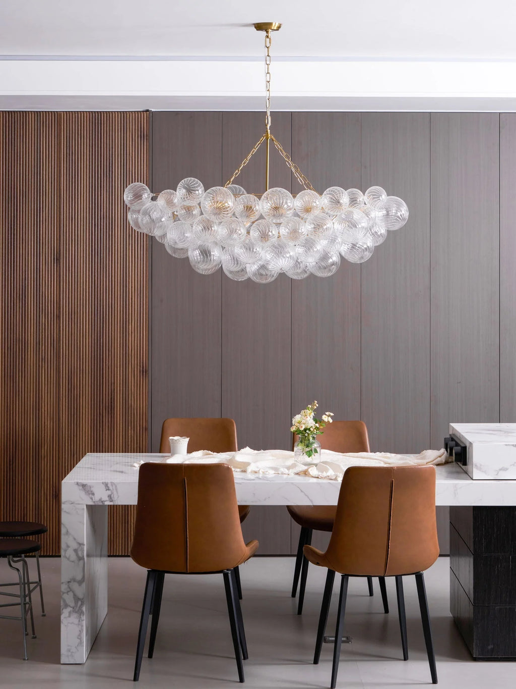 Chandelier | Glass Bubble Cluster & Gold Finish | Multiple Sizes