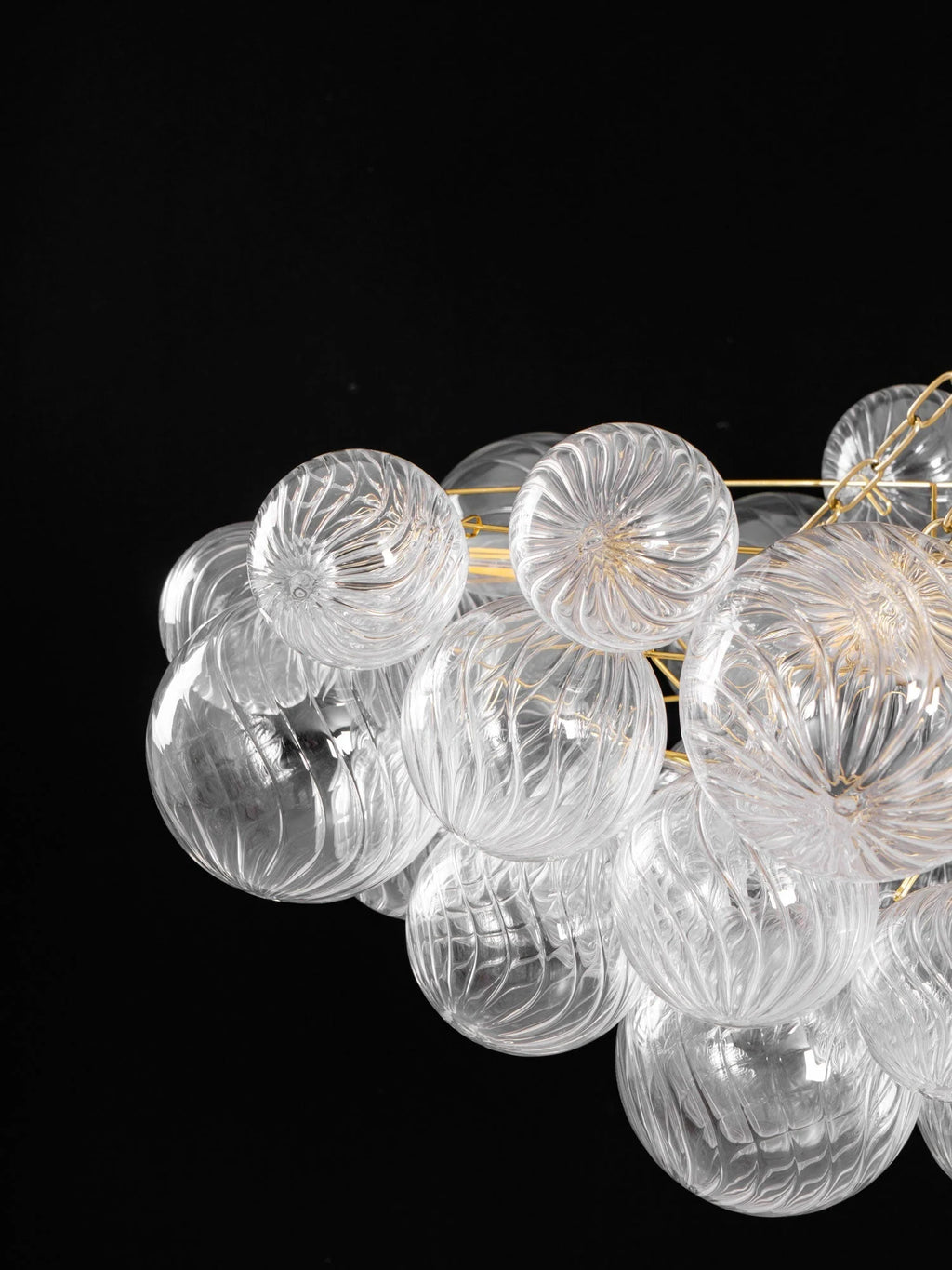 Chandelier | Glass Bubble Cluster & Gold Finish | Multiple Sizes