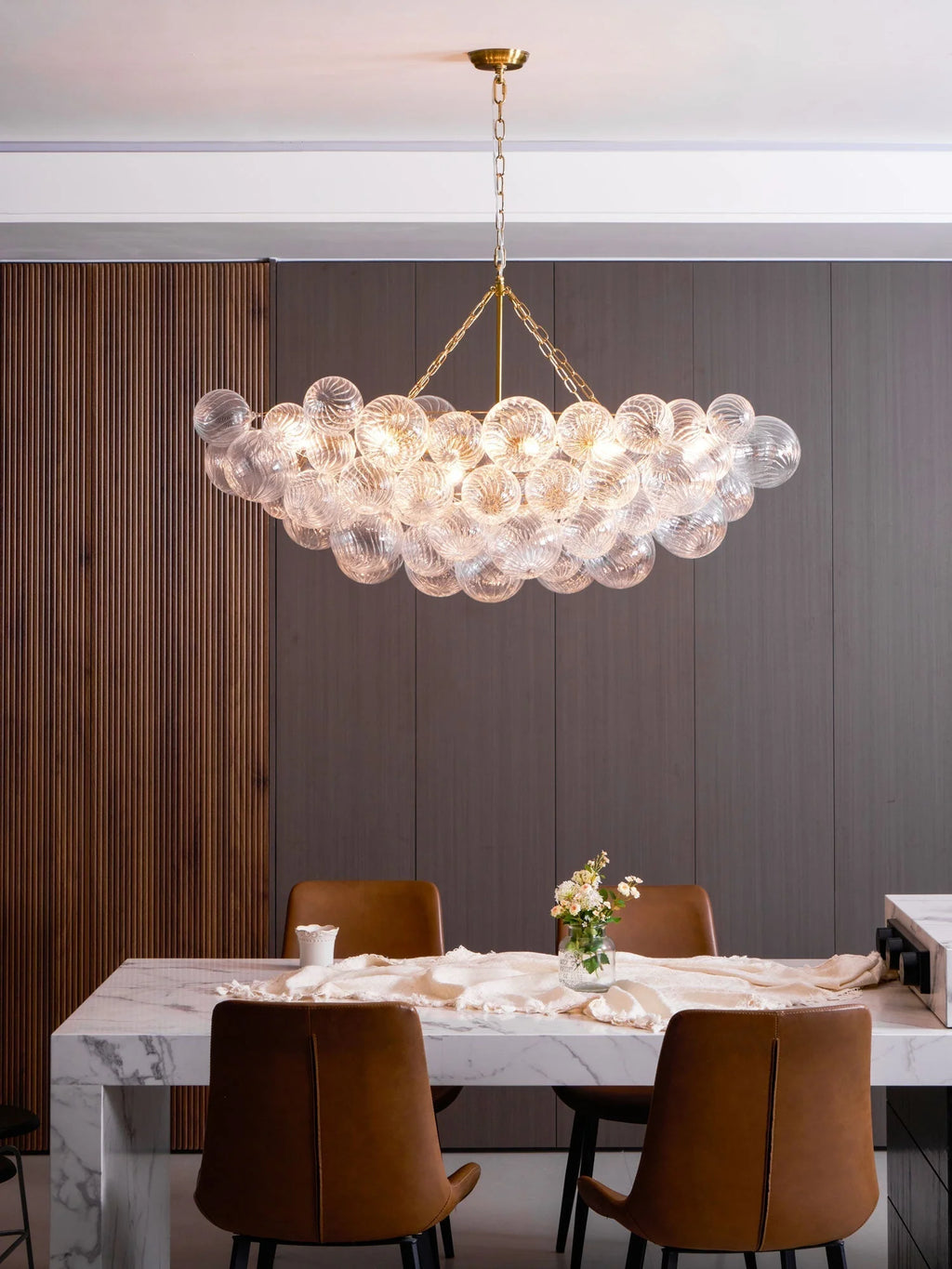 Chandelier | Glass Bubble Cluster & Gold Finish | Multiple Sizes