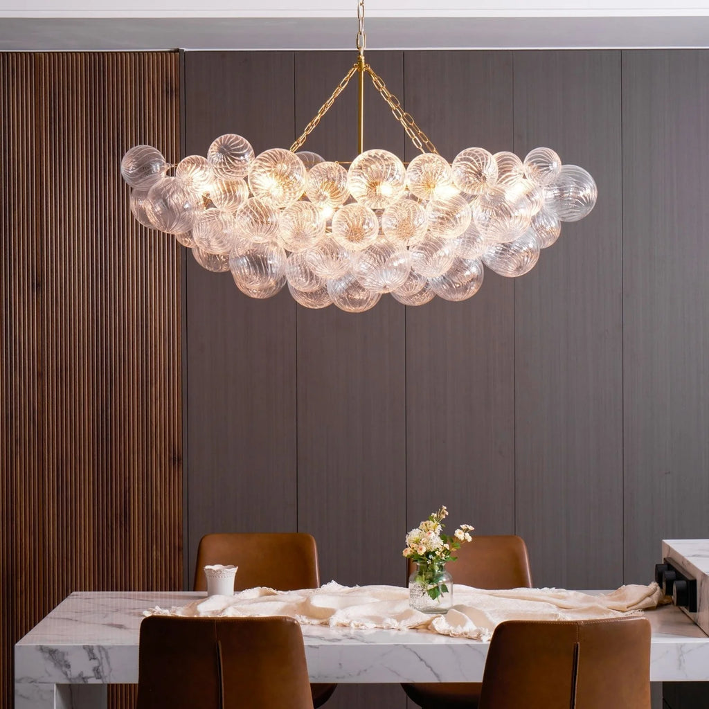 Chandelier | Glass Bubble Cluster & Gold Finish | Multiple Sizes