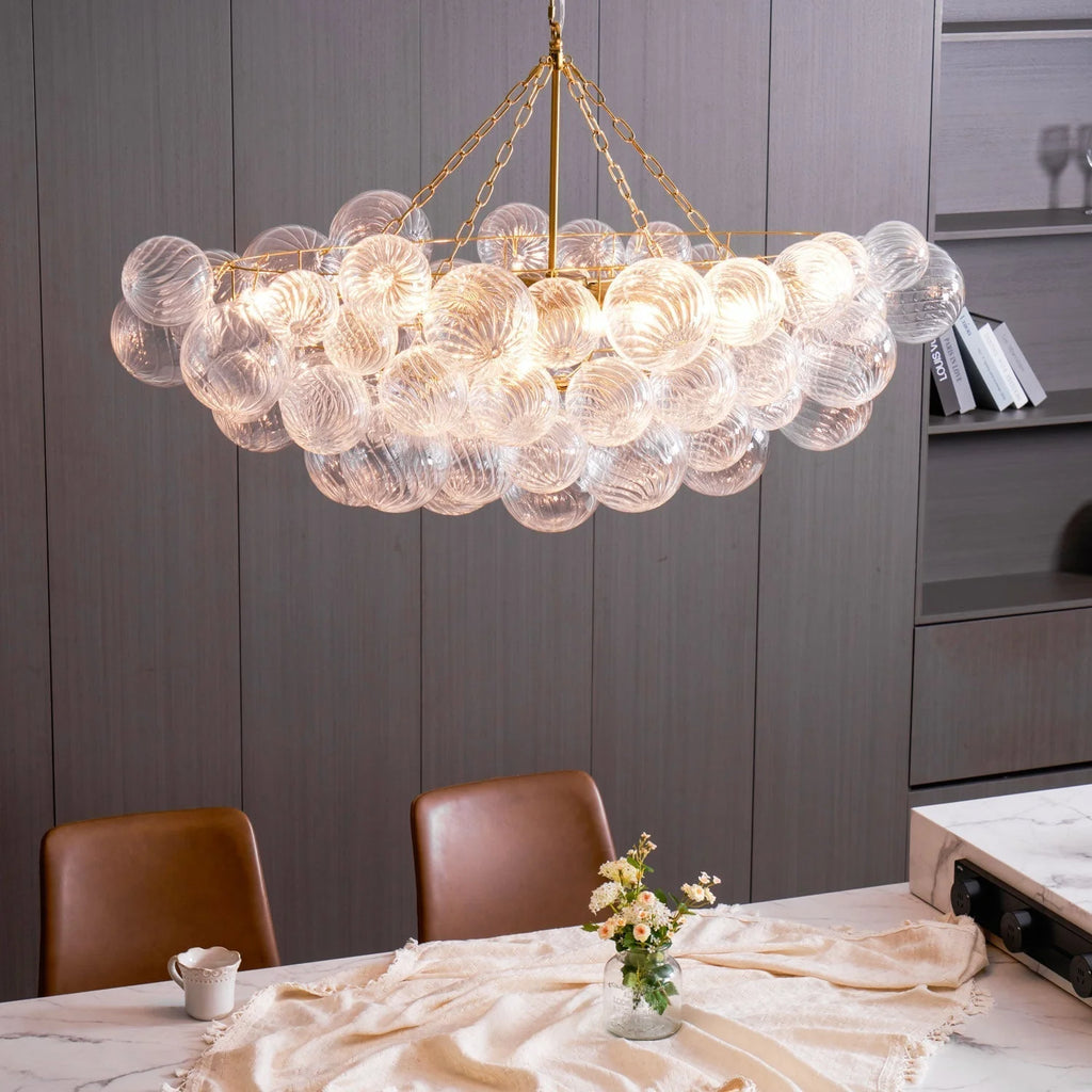 Chandelier | Glass Bubble Cluster & Gold Finish | Multiple Sizes