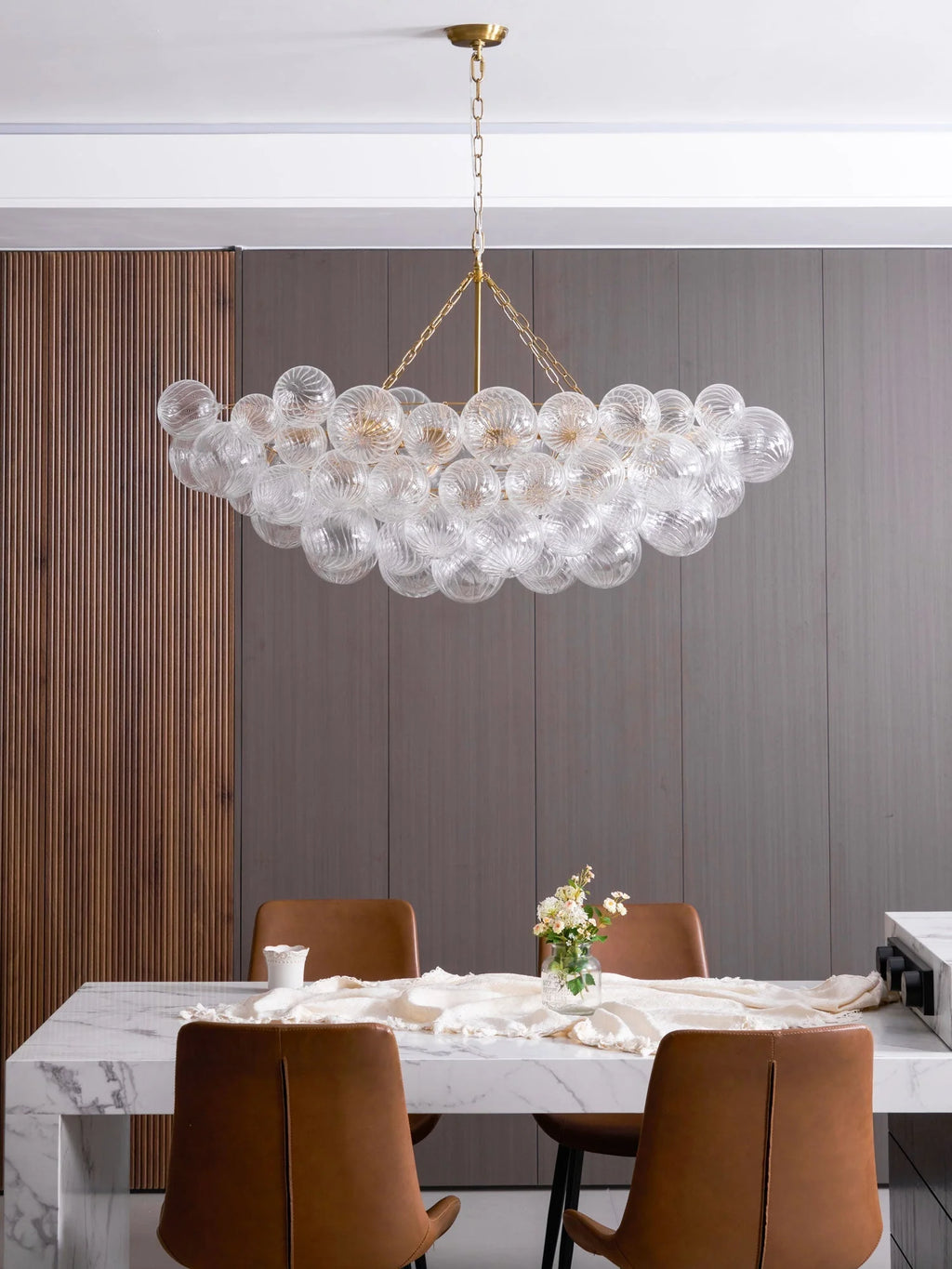 Chandelier | Glass Bubble Cluster & Gold Finish | Multiple Sizes