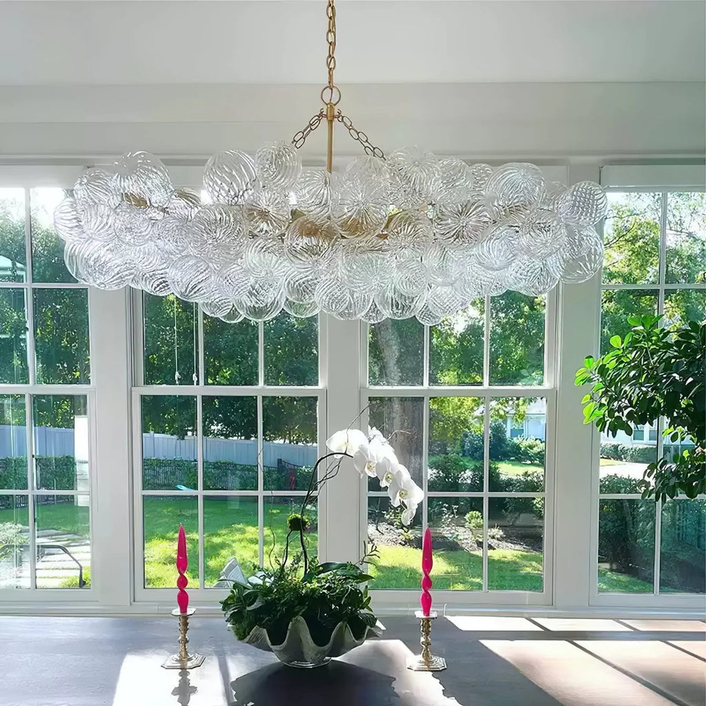 Chandelier | Glass Bubble Cluster & Gold Finish | Multiple Sizes