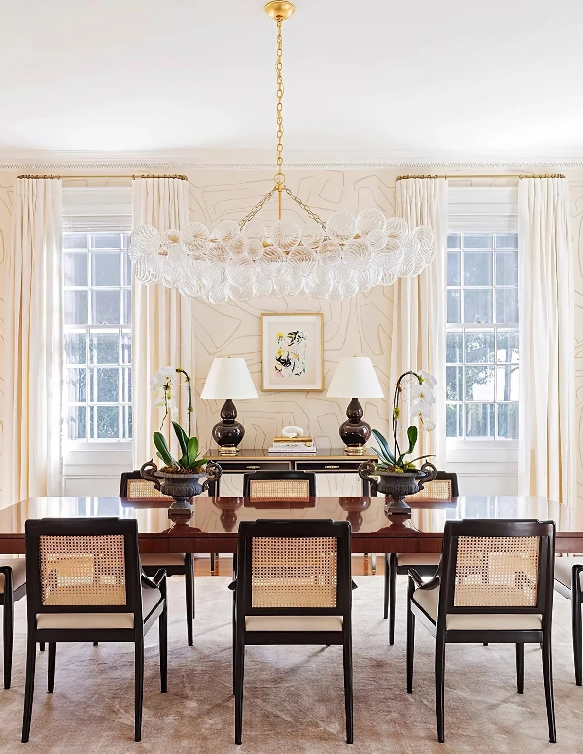 Chandelier | Glass Bubble Cluster & Gold Finish | Multiple Sizes