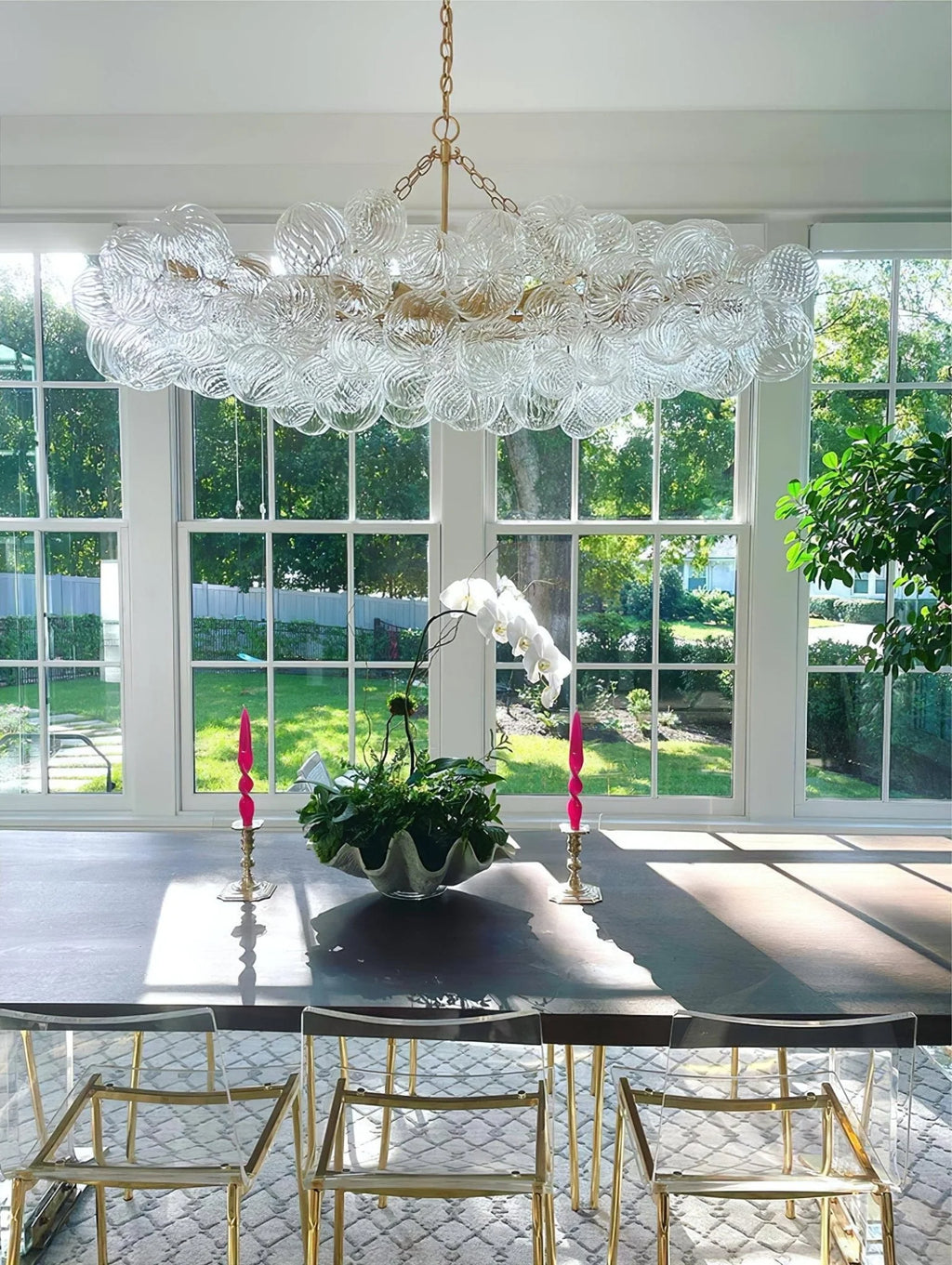 Chandelier | Glass Bubble Cluster & Gold Finish | Multiple Sizes