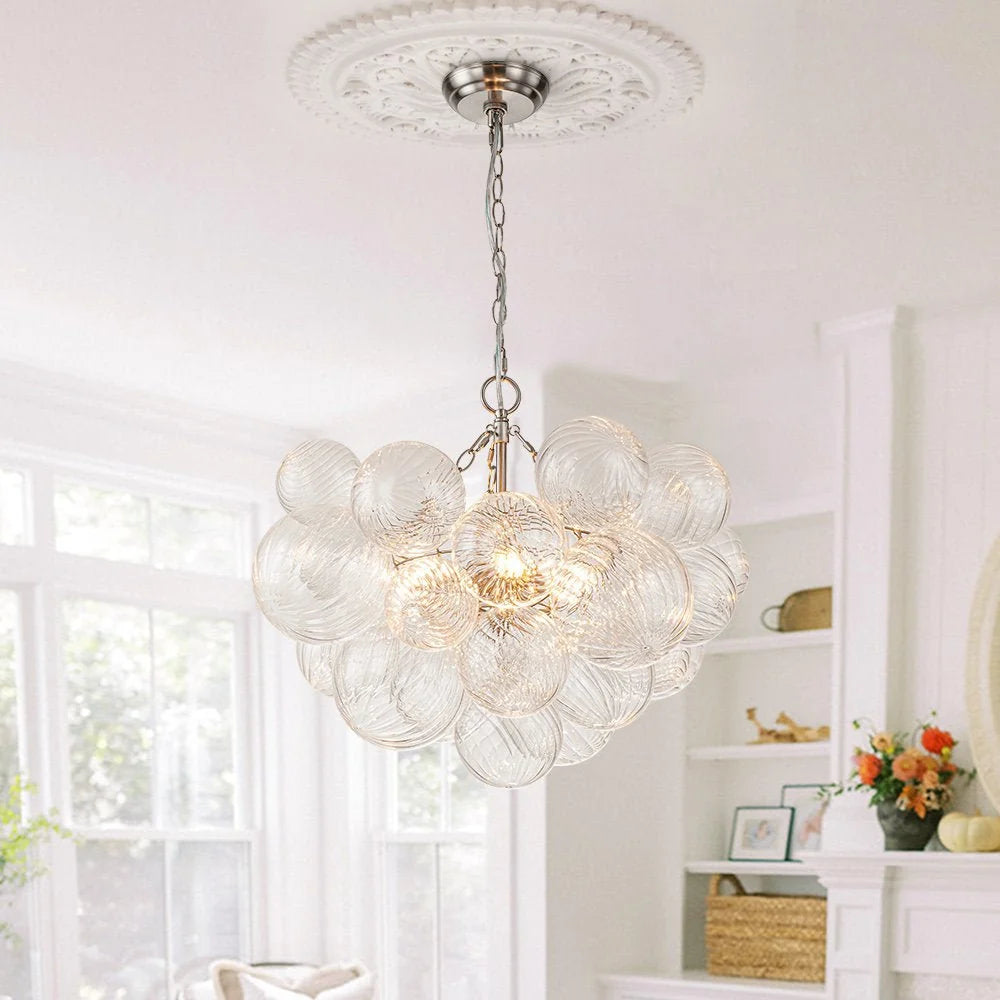 Chandelier | Glass Bubble Cluster & Gold Finish | Multiple Sizes