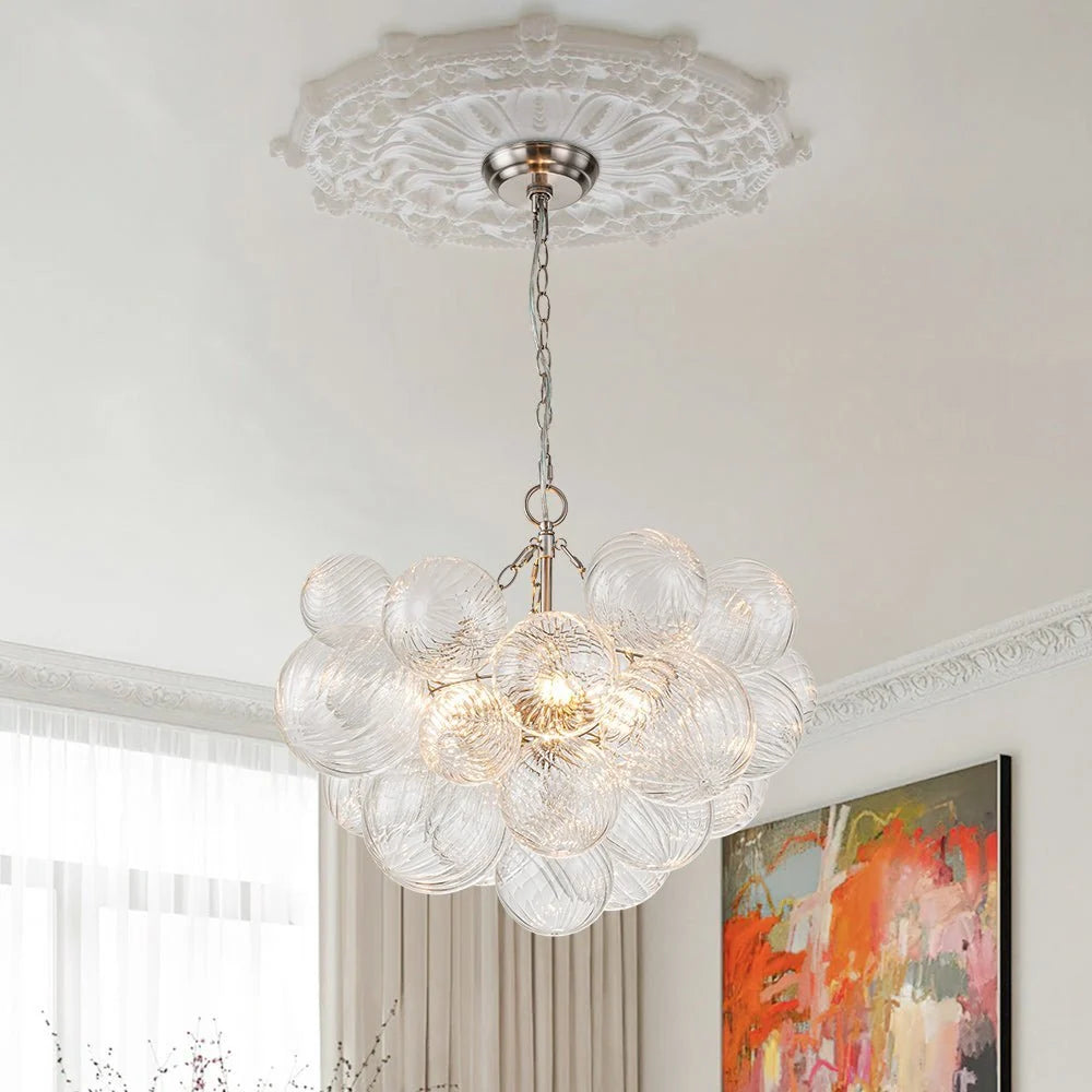 Chandelier | Glass Bubble Cluster & Gold Finish | Multiple Sizes
