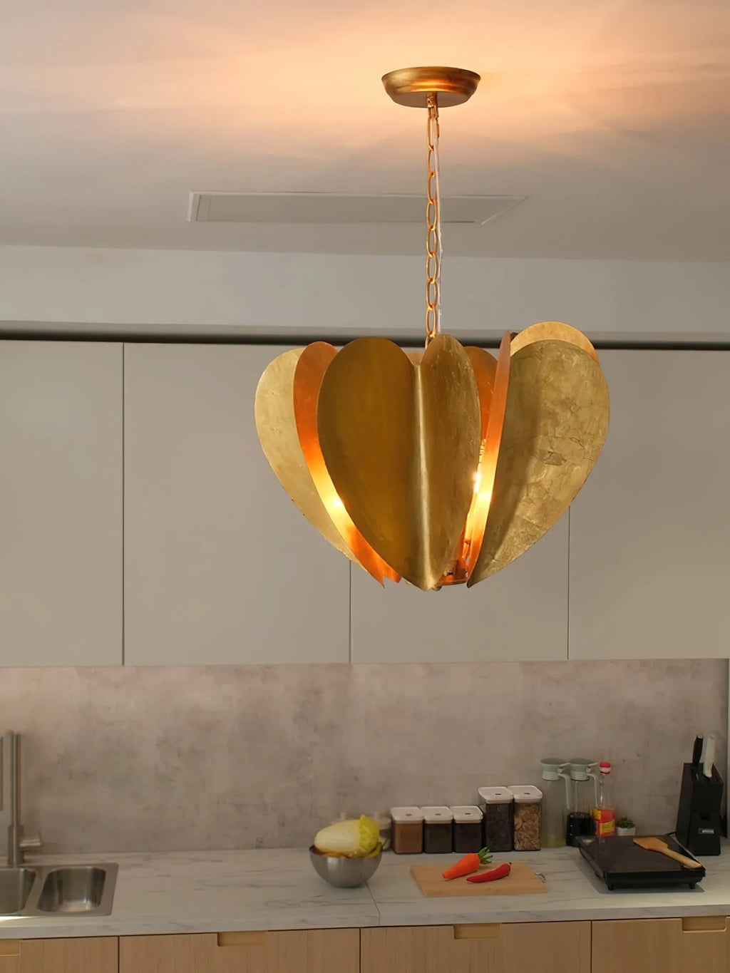 Chandelier | Gold Finish & Iron Frame | 6-Light