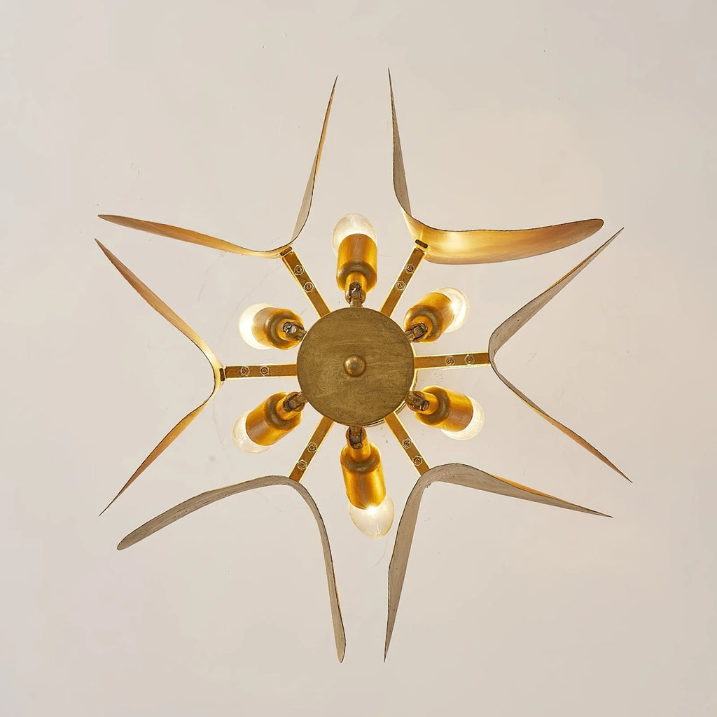 Chandelier | Gold Finish & Iron Frame | 6-Light