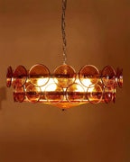 Chandelier | Metal & Colored Glass | Dimmable E14 Sockets