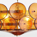 Chandelier | Metal & Colored Glass | Dimmable E14 Sockets