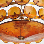 Chandelier | Metal & Colored Glass | Dimmable E14 Sockets