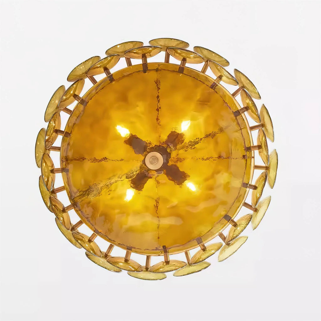 Chandelier | Metal & Colored Glass | Dimmable E14 Sockets