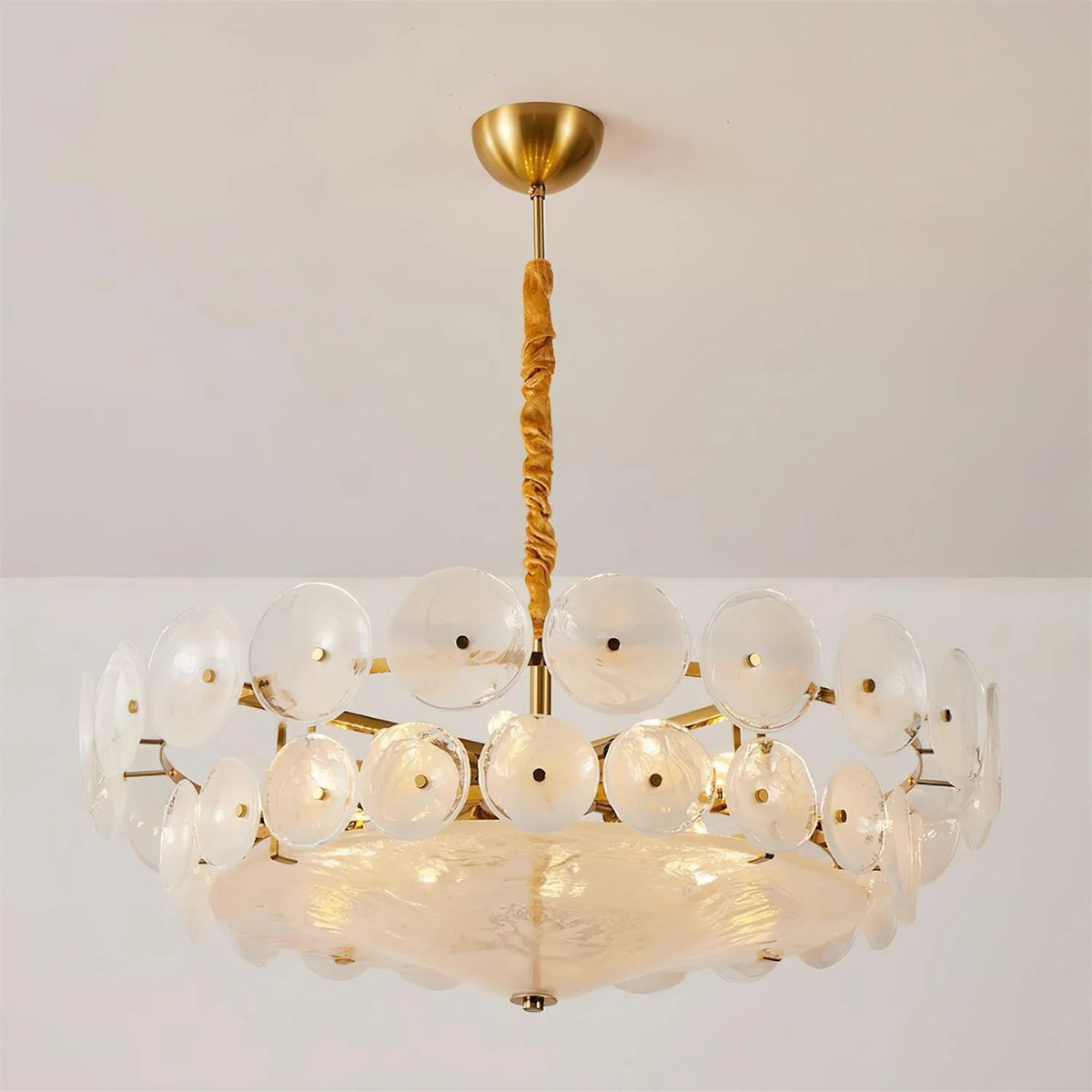 Chandelier | Metal & Colored Glass | Dimmable E14 Sockets