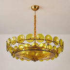 Chandelier | Metal & Colored Glass | Dimmable E14 Sockets