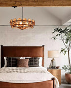 Chandelier | Metal & Colored Glass | Dimmable E14 Sockets