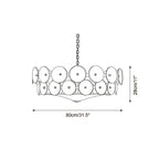 Chandelier | Metal & Colored Glass | Dimmable E14 Sockets