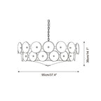 Chandelier | Metal & Colored Glass | Dimmable E14 Sockets