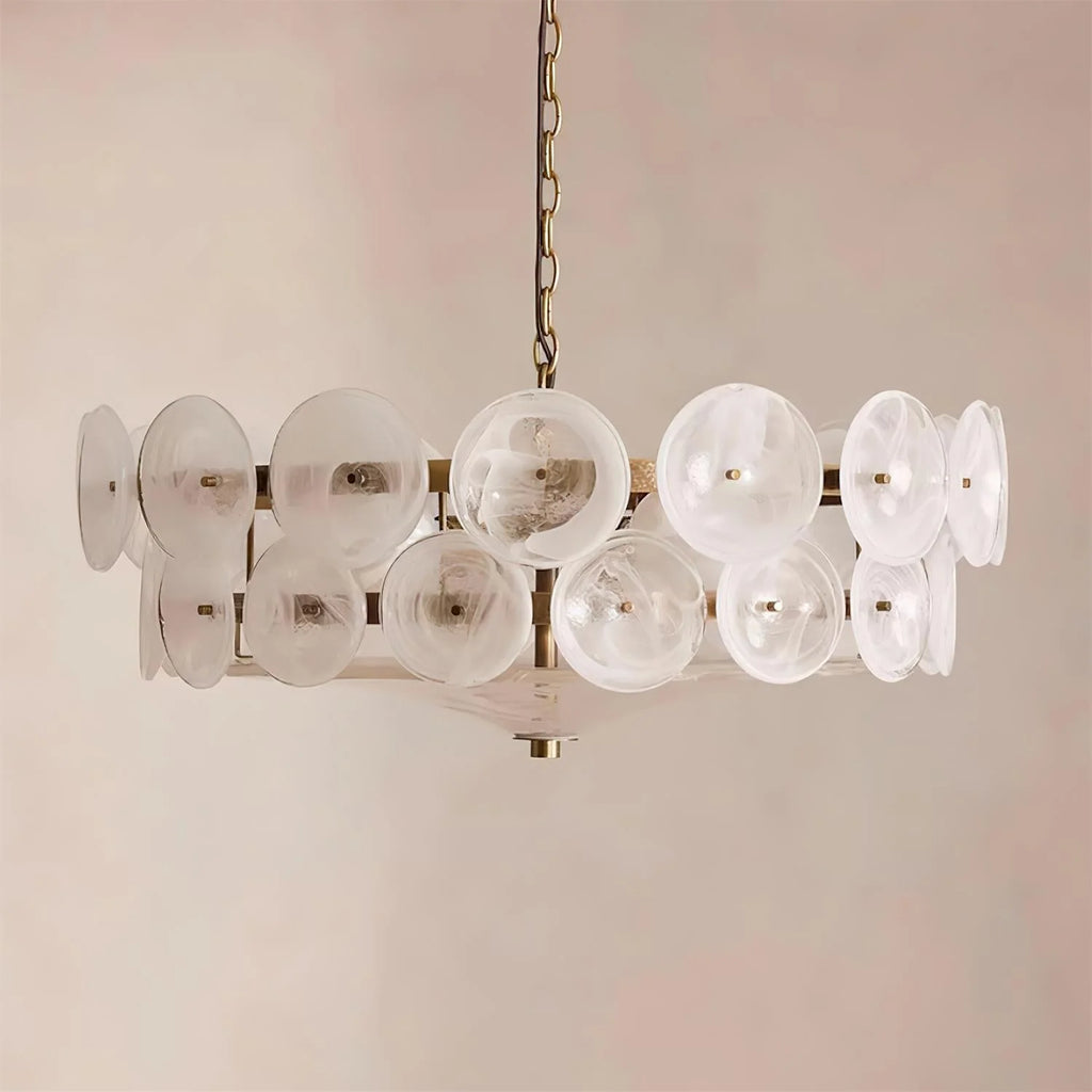 Chandelier | Metal & Colored Glass | Dimmable E14 Sockets