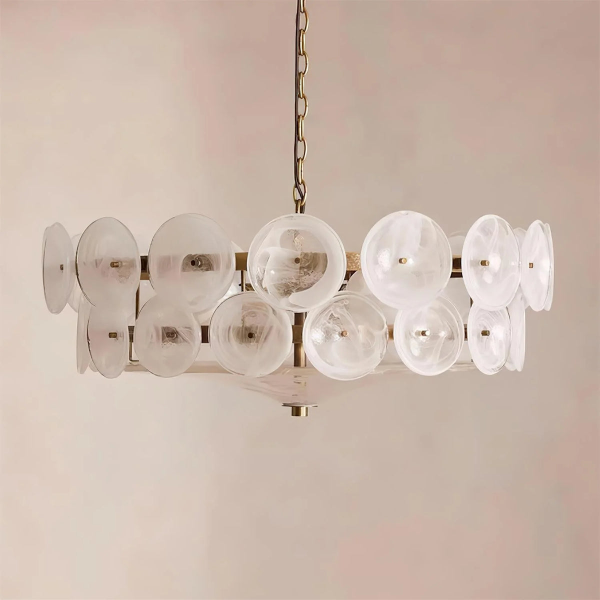 Chandelier | Metal & Colored Glass | Dimmable E14 Sockets