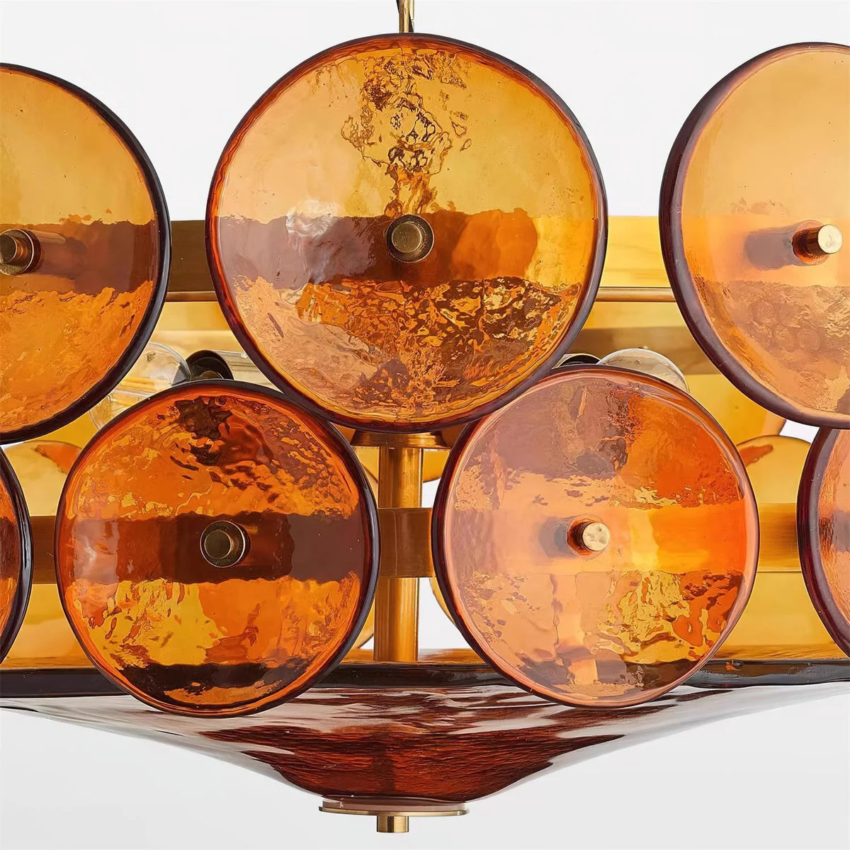 Chandelier | Metal & Colored Glass | Dimmable E14 Sockets