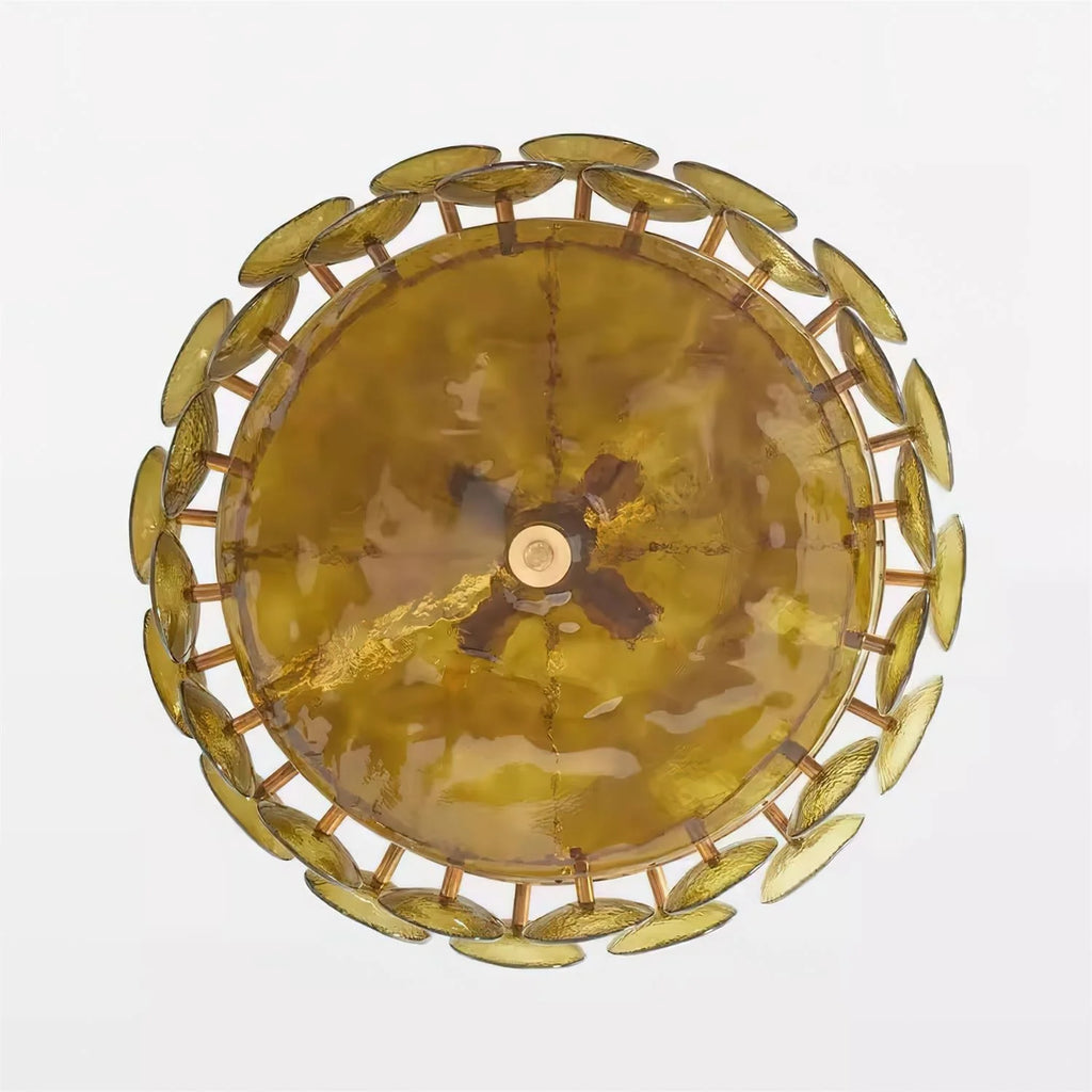 Chandelier | Metal & Colored Glass | Dimmable E14 Sockets