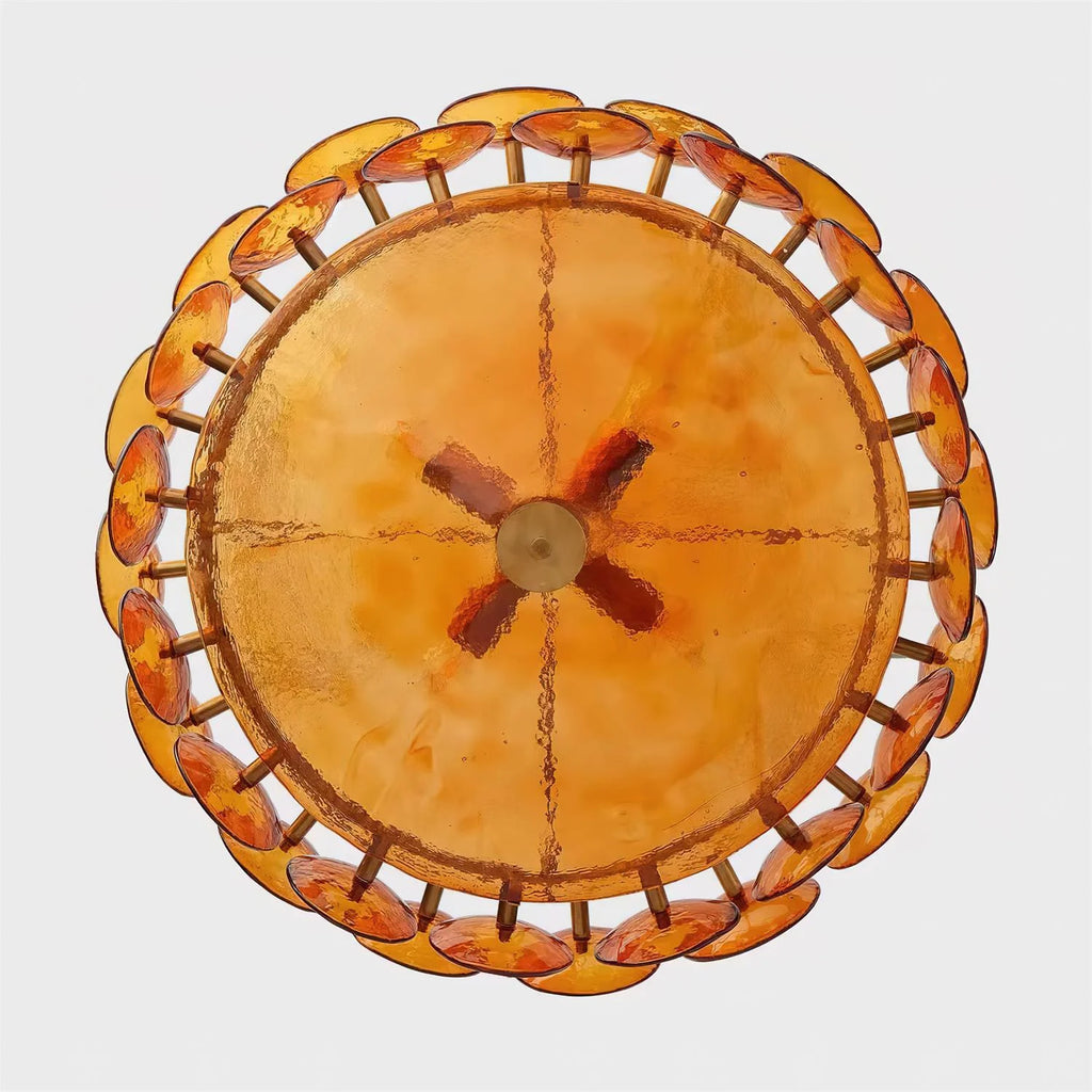 Chandelier | Metal & Colored Glass | Dimmable E14 Sockets