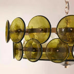 Chandelier | Metal & Colored Glass | Dimmable E14 Sockets