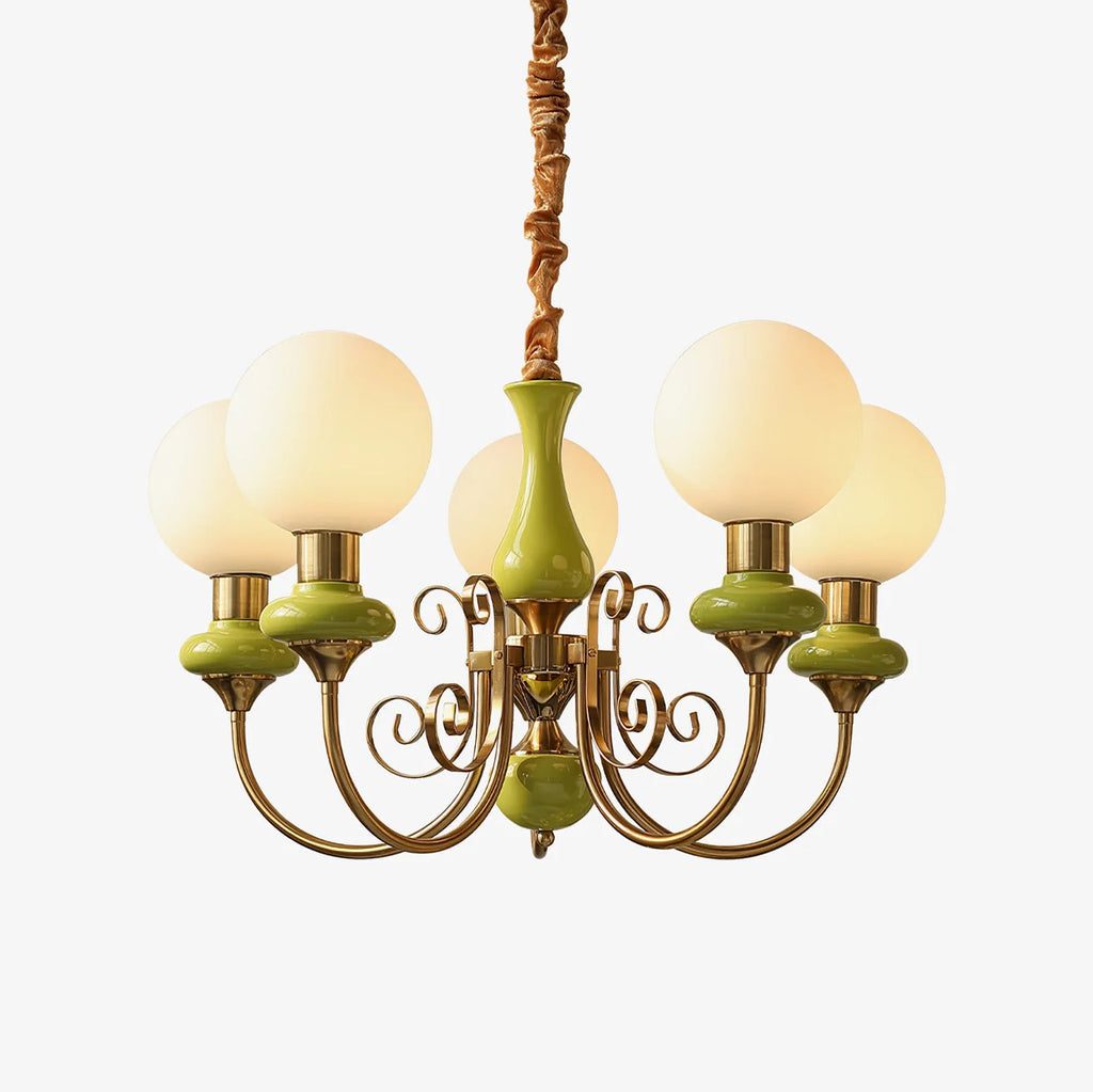 Chandelier | Modern Artistic Glass & Metal | 3/5/8 Heads