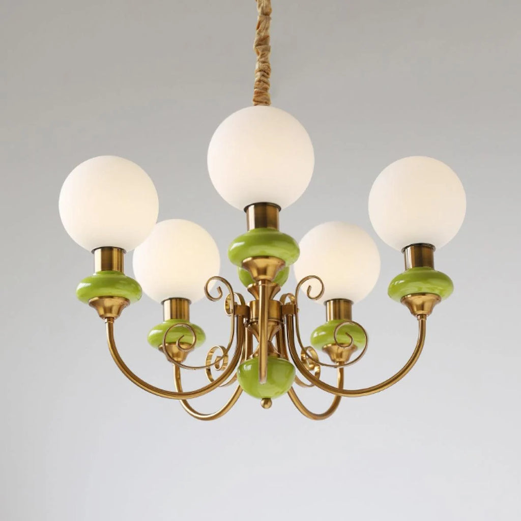 Chandelier | Modern Artistic Glass & Metal | 3/5/8 Heads