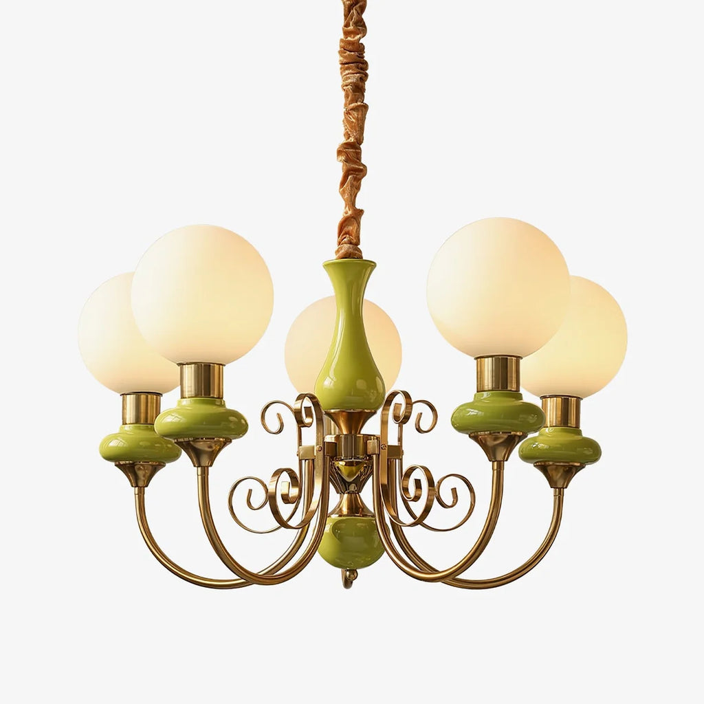 Chandelier | Modern Artistic Glass & Metal | 3/5/8 Heads