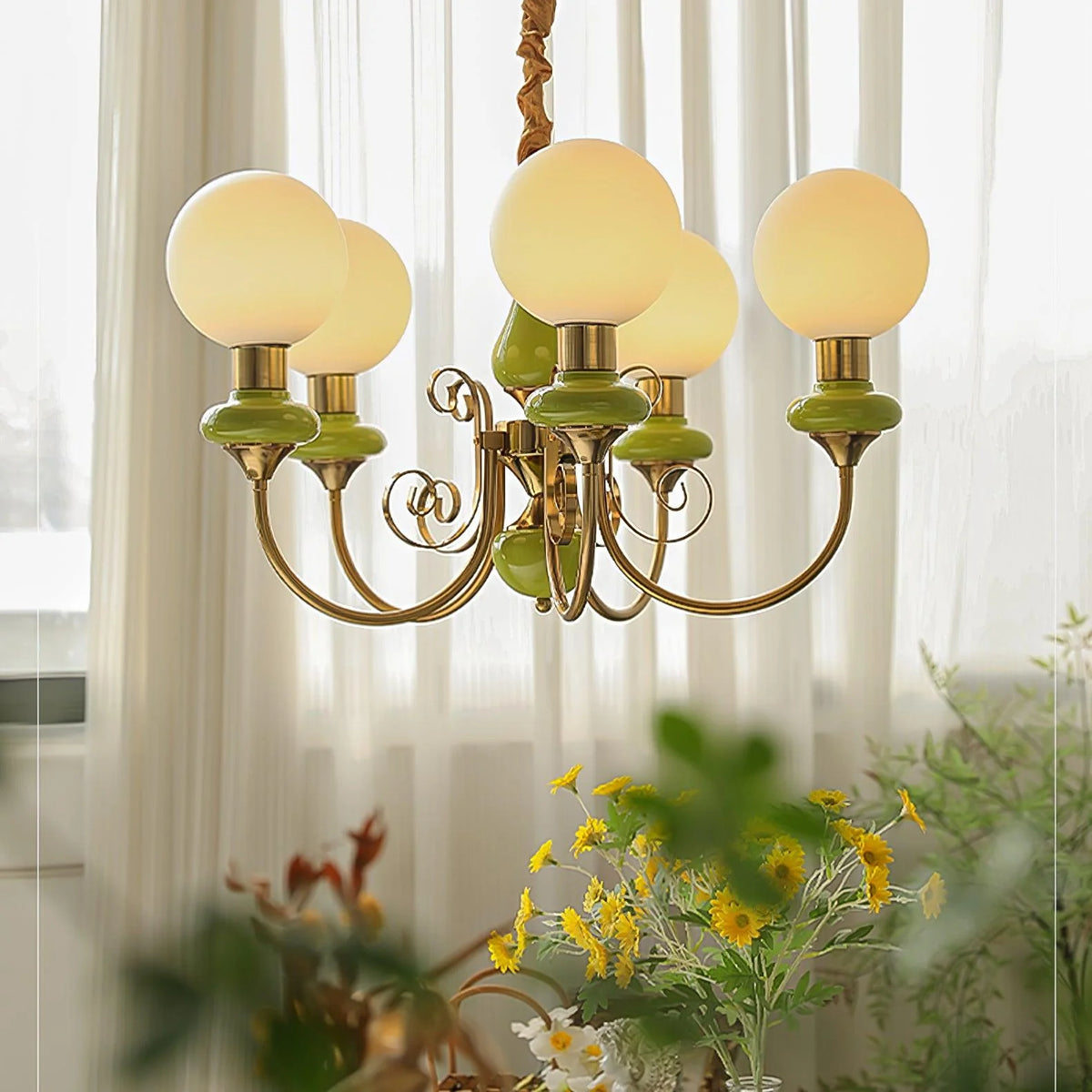 Chandelier | Modern Artistic Glass & Metal | 3/5/8 Heads