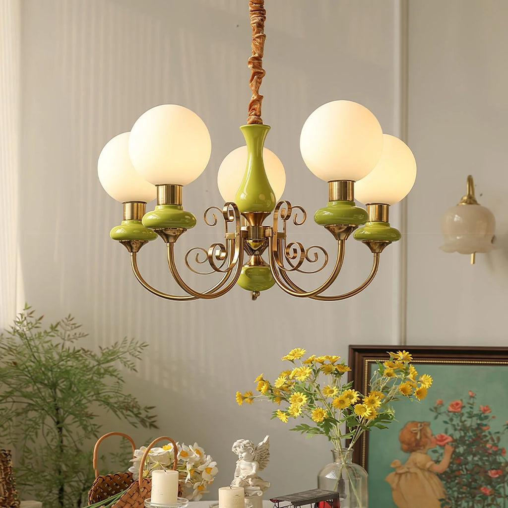 Chandelier | Modern Artistic Glass & Metal | 3/5/8 Heads