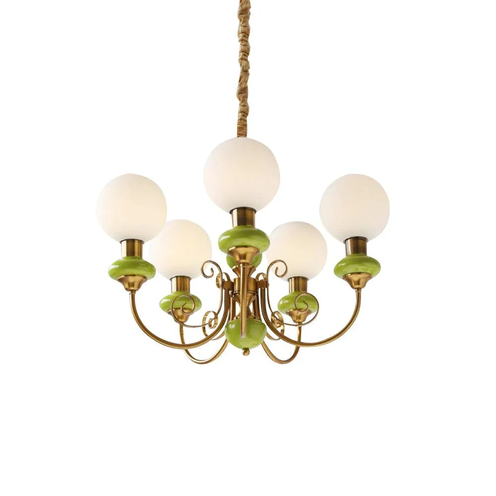 Chandelier | Modern Artistic Glass & Metal | 3/5/8 Heads