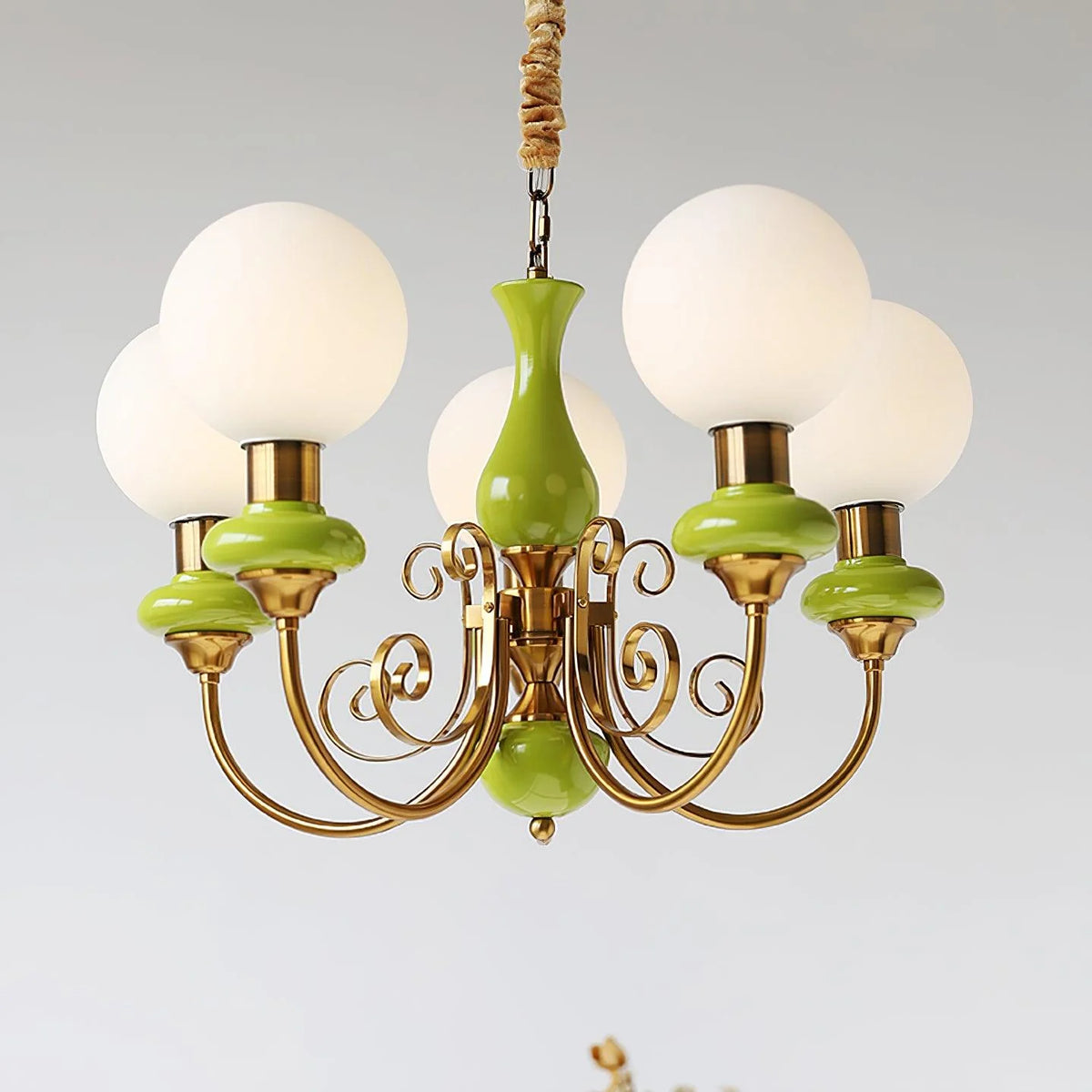 Chandelier | Modern Artistic Glass & Metal | 3/5/8 Heads