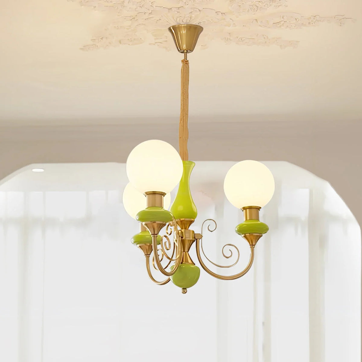 Chandelier | Modern Artistic Glass & Metal | 3/5/8 Heads