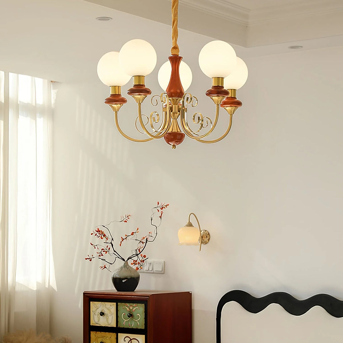 Chandelier | Modern Artistic Glass & Metal | 3/5/8 Heads