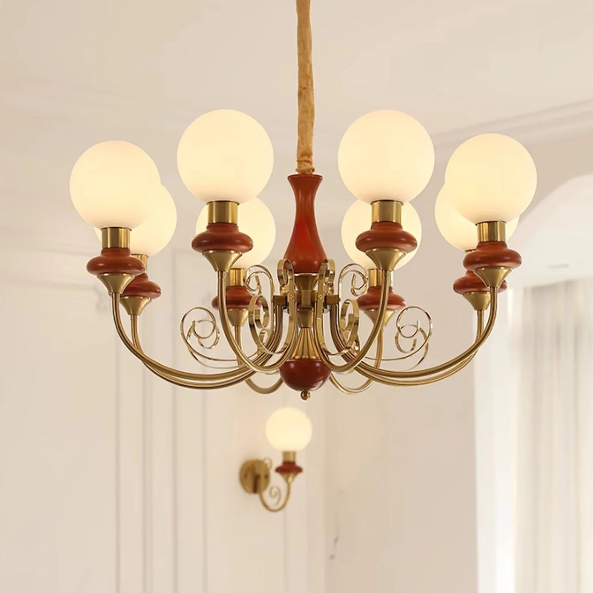 Chandelier | Modern Artistic Glass & Metal | 3/5/8 Heads