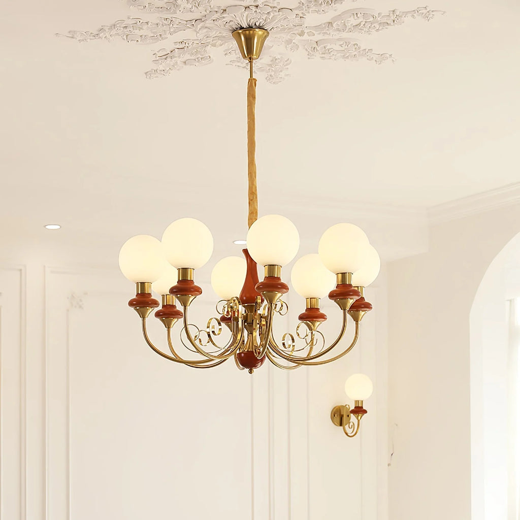 Chandelier | Modern Artistic Glass & Metal | 3/5/8 Heads