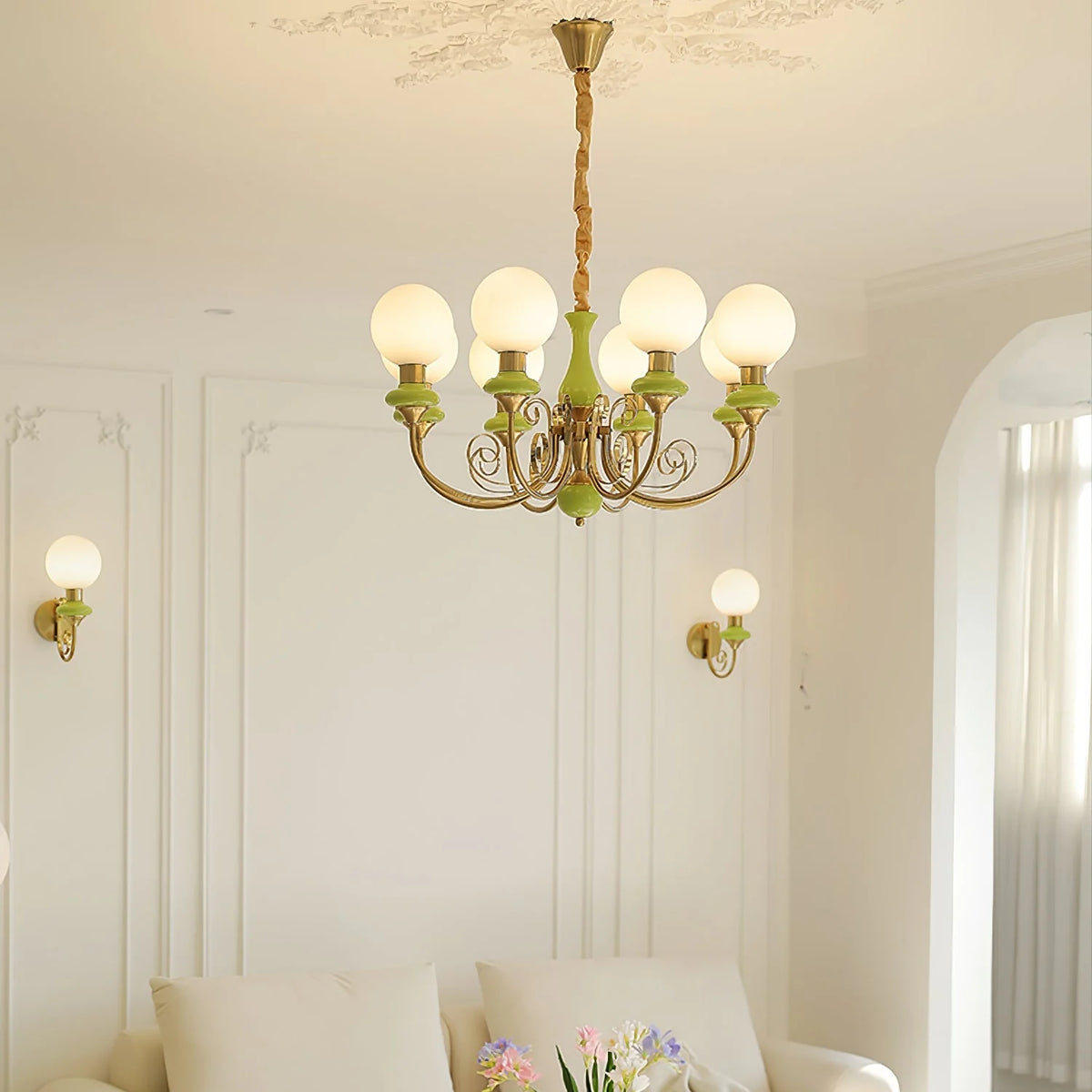 Chandelier | Modern Artistic Glass & Metal | 3/5/8 Heads